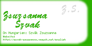 zsuzsanna szvak business card