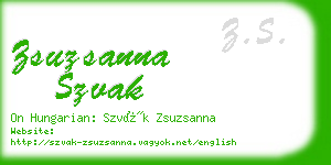 zsuzsanna szvak business card